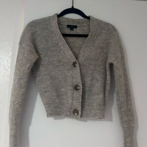 Jcrew alpaca/wool cardigan in heather grey size petite xxs